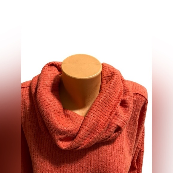 Maeve Anthropologie Winterscape Orange Cowl Neck Peplum Sweater Top Size Small - Picture 3 of 11